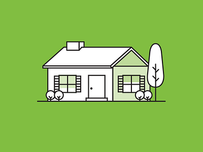 House house illustration monoline