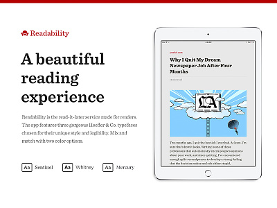 Readability app case study ios mobile app read-it-later readability typography