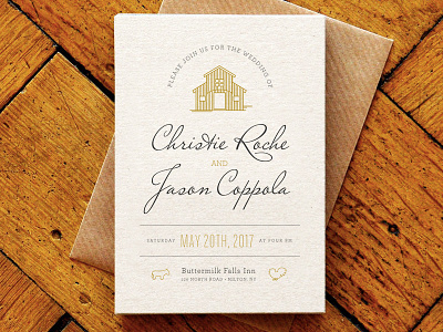 Wedding Invitation barn farm illustration invitation invite invites typography wedding