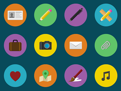 Flat Icon Set for Creatives