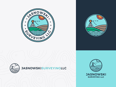 Surveying logo land logo river seal sun surveying