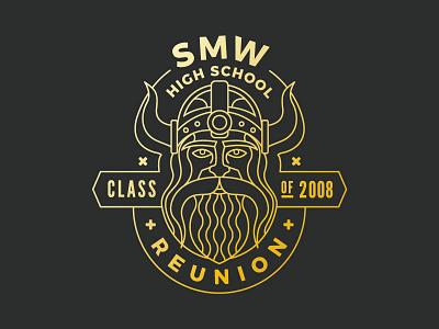 Reunion logo high school line reunion viking