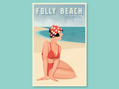 Folly Beach beach folly beach sand south carolina swim vintage