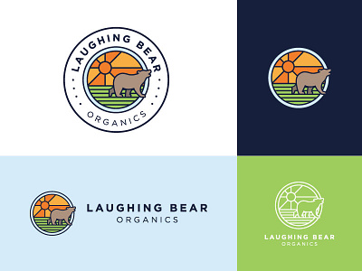 Laughing Bear logo bear laughing bear logo mosaic organics smiling