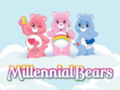 Millennial Care Bears bear care bears carebear cheer coffee grumpy love a lot millennial snapchat