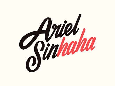 Ariel Sinhaha hand lettering