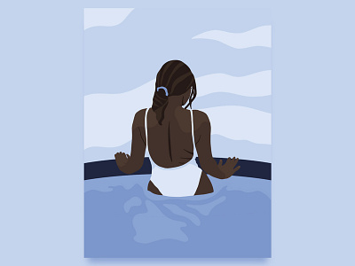 Pool Lean body figure drawing hot tub illustration pool procreate woman
