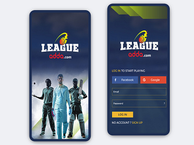 League Adda Mobile App Design app design cricket illustration logo sports design sports logo typography uidesign uxdesign