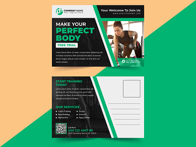 Gym/Fitness Postcard Design Template