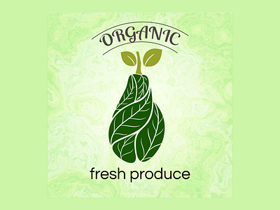 Organic Fresh Produce - commercial product logotype design branding composition design fresh green illustration logo organic produce typography