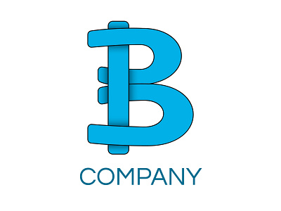 Logo letter B - simple playful design advertisement blue brand business cartoon cartoonish company creative decorative elegance elegant elements emblem graphic icon identity illustration letter