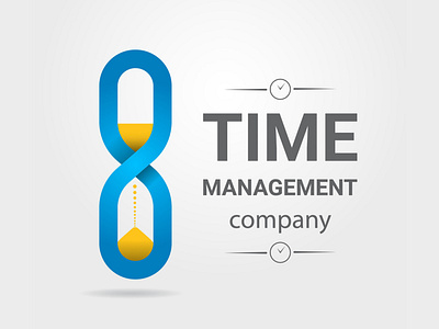 Hourglass made of infinity symbol logotype for time management