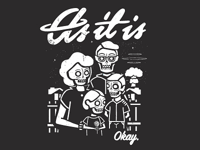 As It Is - Nuclear Family 50s as it is band merch creepy family nuclear pop punk shirt design skeleton skull