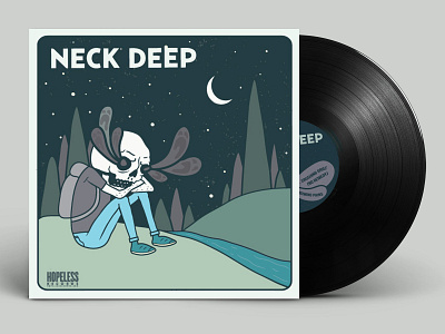 Neck Deep / Knuckle Puck Split - Neck Deep side album album art cover art creepy ghost hopeless records neck deep pop punk skeleton skull vinyl