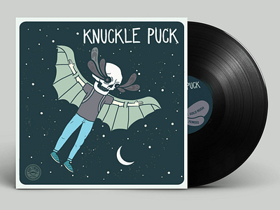 Neck Deep / Knuckle Puck Split - Knuckle Puck Side album art bat cover cover art creepy fly illustration knuckle puck neck deep night pop punk skeleton skull vinyl