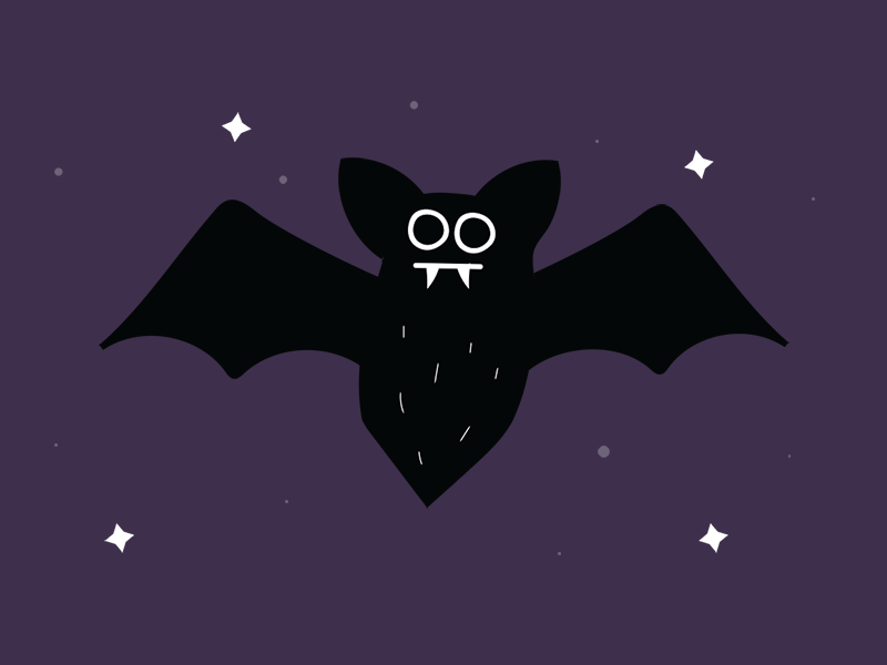 A (Sorta) Spooky Bat animation bat gif halloween night spooky stars