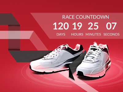 Race Countdown countdown shoes web banner