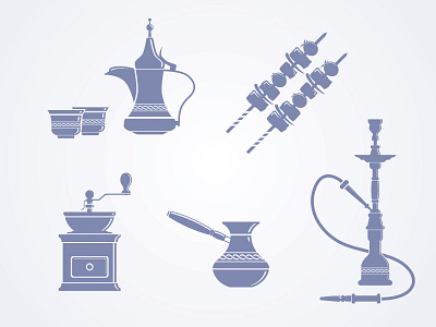 Coffeehouse Icons - Free arabic coffee free hookah icons tea turkish vector