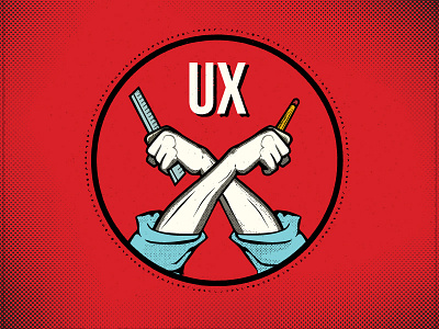 UX badge designer illustration logo retro user experience ux