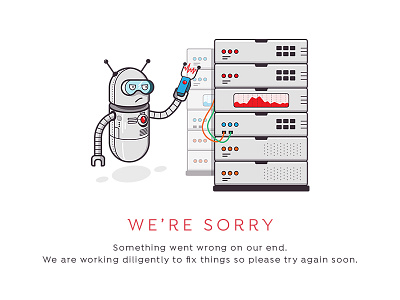Error Screen 404 connection error fix illustration not found repair robot server vector