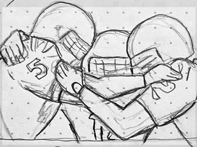 Huddle drawing football illustration inking vector