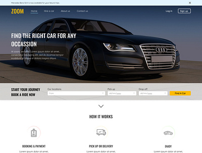 Zoom Rental Service app design ui ux