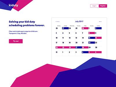 Kiduty landing page