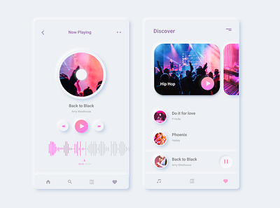 Music app app design ui