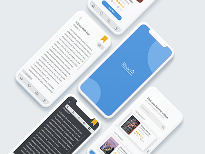 Readit Mobile App UI Design Concept app design ebook minimal mobile app night mode reader ui uidesign uiux