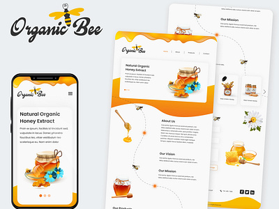 Organic Bee Website UI bee design honey products honeybee organic ui ux website
