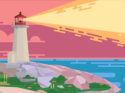 Lighthouse from a Phare adobeillustrator cartoon design illustration lighthouse monoline ocean sea social socialmedia vector