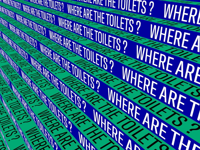 Where are the toilets ? 3d animation design gif loop motion motion design type typo typography