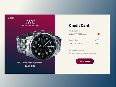 #DailyUI #Day002 Credit card check out