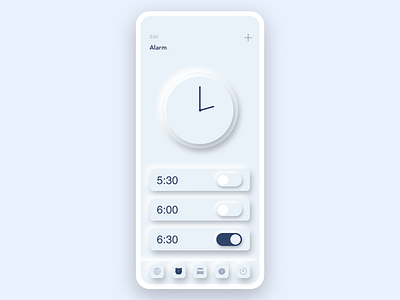 Alarm Clock alarm clock app design neumorphism product design ui design uiux