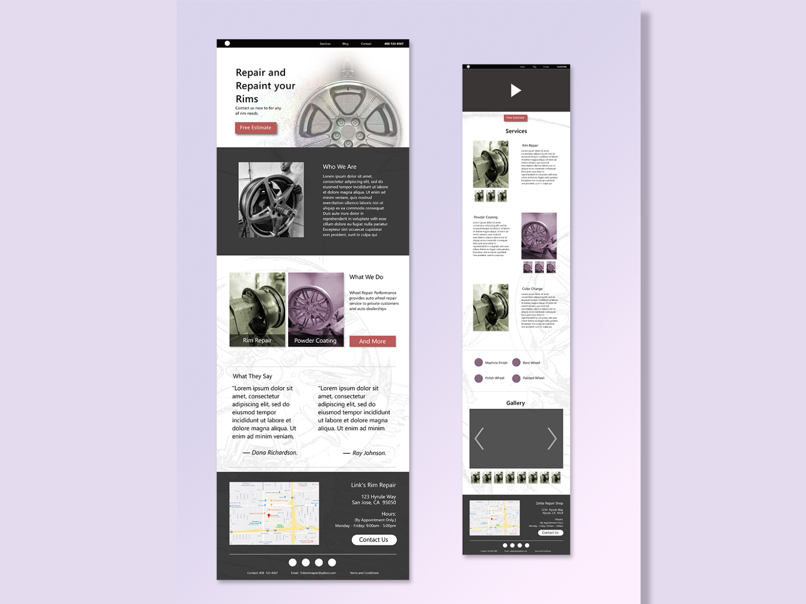 Rim Repair Shop Mockup site by ruben sanchez on Dribbble