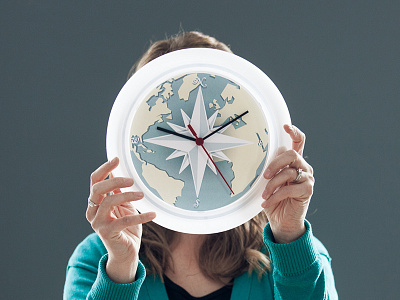 Clock Face clock compass design project manager world