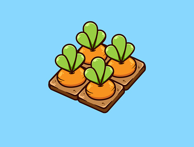 carrot garden illustration adobe illustrator carrot cartoon creative design garden illustration logo orange vector vegetable