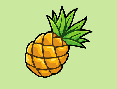 pineapple illustration adobe illustrator cartoon creative design fruit icon illustration logo pineapple vector