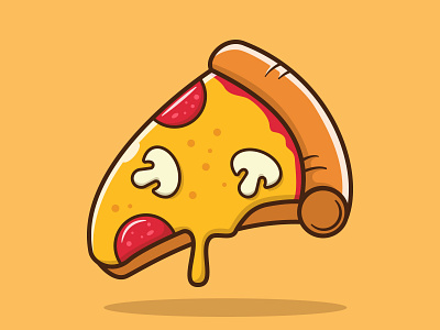 pizza illustration adobe illustrator cartoon creative design food icon illustration junk food piece pizza vector