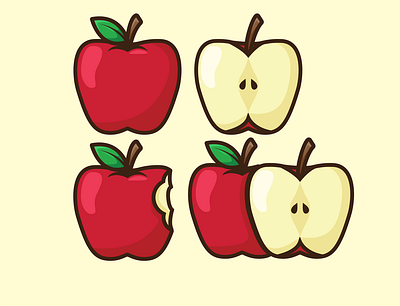 apple adobe illustrator apple apple icon creative design food fruit illustration fruits healthy icon illustration illustrator logo outline red sticker sticker design sweetness vector