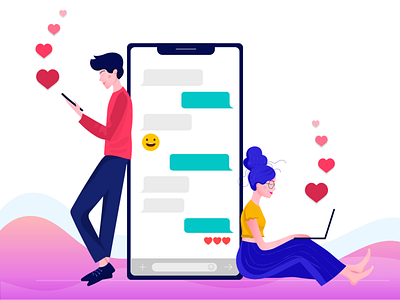 Concept for dating app abstract adobe xd vector