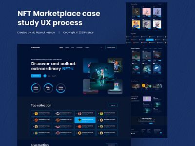 NFT Marketplace case study UX process graphic design landing page nft nft landing page ui ux