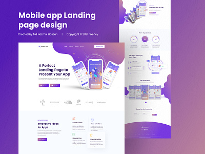 Mobile app landing page design app design design graphic design landing page ui ux