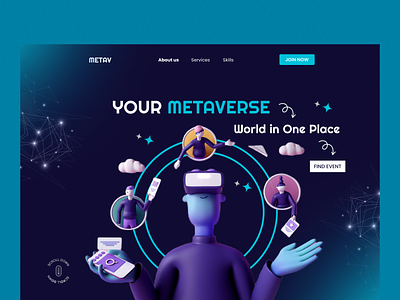 Metaverse Hero section concept design graphic design landing page ui ux