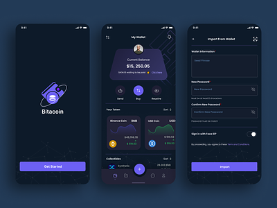 Crypto Wallet Apps Design crypto graphic design landing page ui ux
