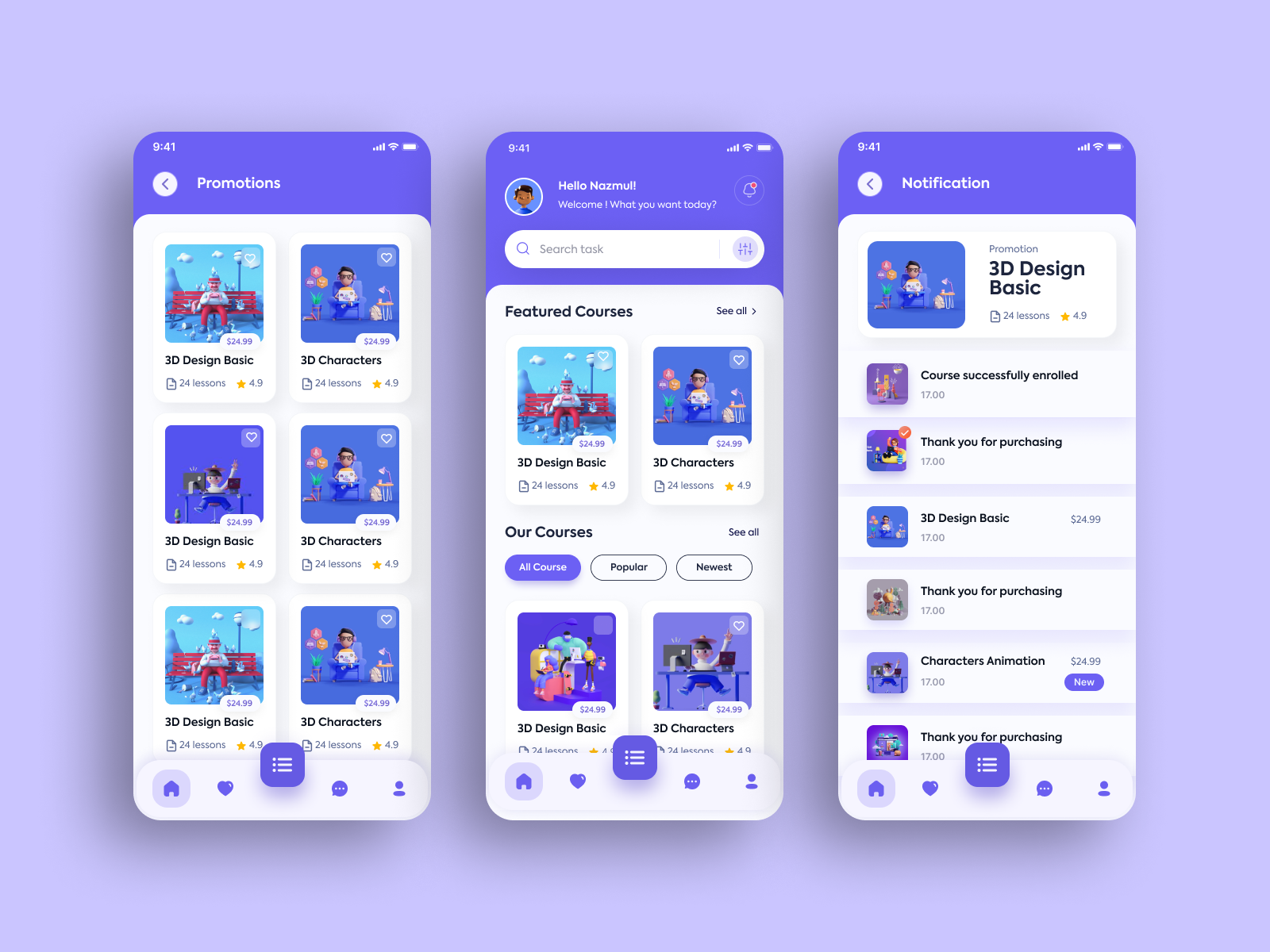 eLearning Mobile Apps Design by Md Nazmul Hassan on Dribbble