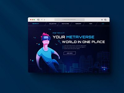 Metaverse Landing Page Hero Section landing page meta metaverse ui ux