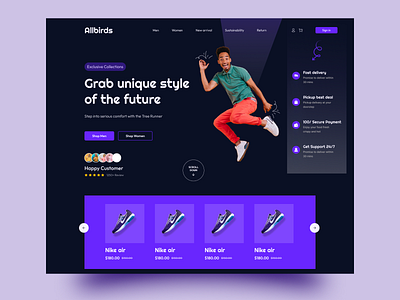 Shoe Ecommerce Web Landing Page Design Concept