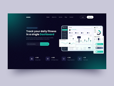 SAAS landing web header design concept