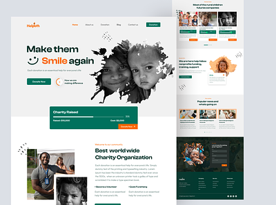 Charity Landing Page Design figma illustration interface landing page ui ux